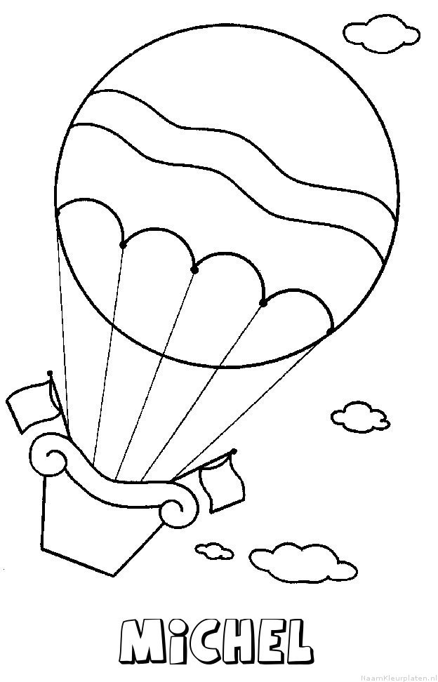 Michel luchtballon kleurplaat