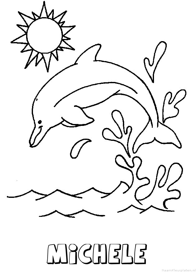 Michele dolfijn kleurplaat