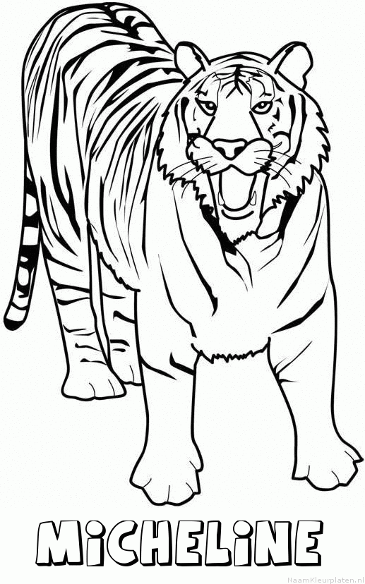 Micheline tijger 2 kleurplaat