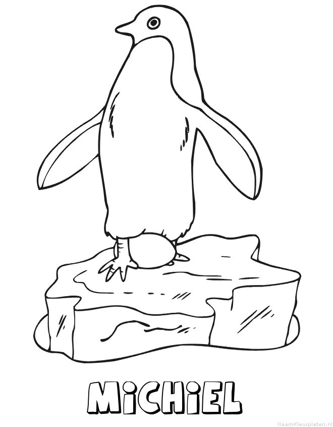 Michiel pinguin kleurplaat