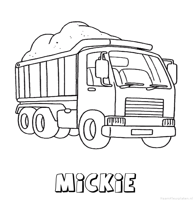 Mickie vrachtwagen kleurplaat
