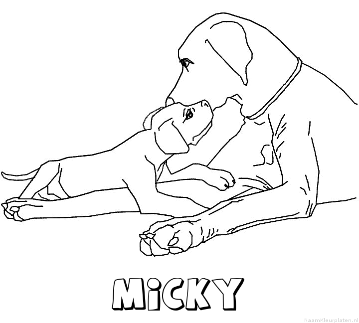 Micky hond puppy kleurplaat