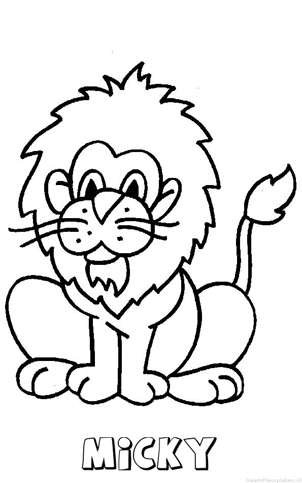 Micky leeuw kleurplaat