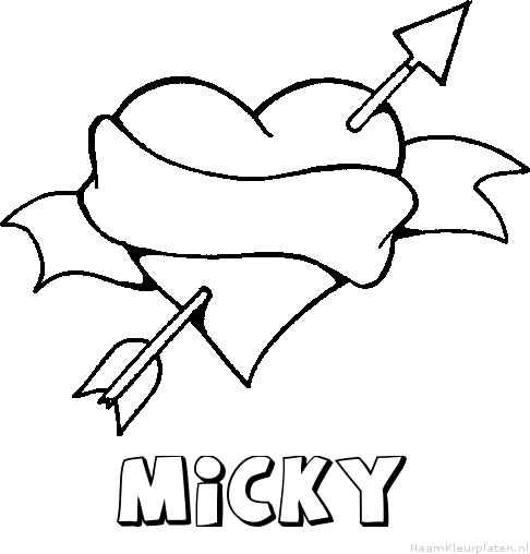 Micky liefde kleurplaat