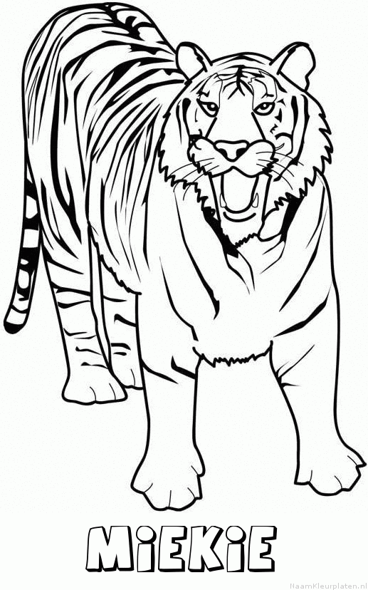 Miekie tijger 2 kleurplaat