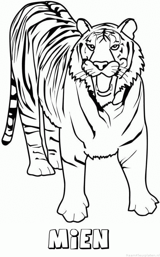 Mien tijger 2 kleurplaat
