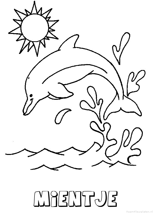 Mientje dolfijn kleurplaat