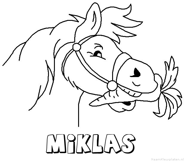 Miklas paard van sinterklaas kleurplaat