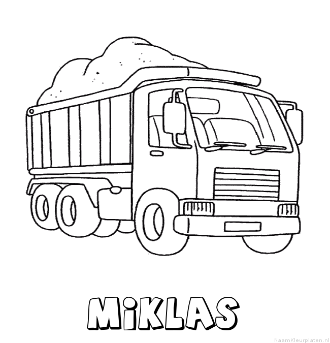 Miklas vrachtwagen kleurplaat