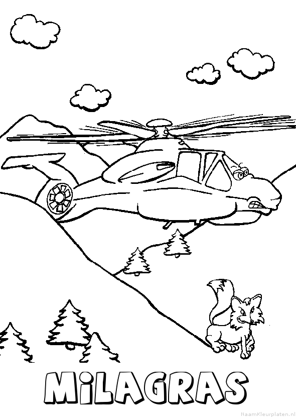 Milagras helikopter kleurplaat