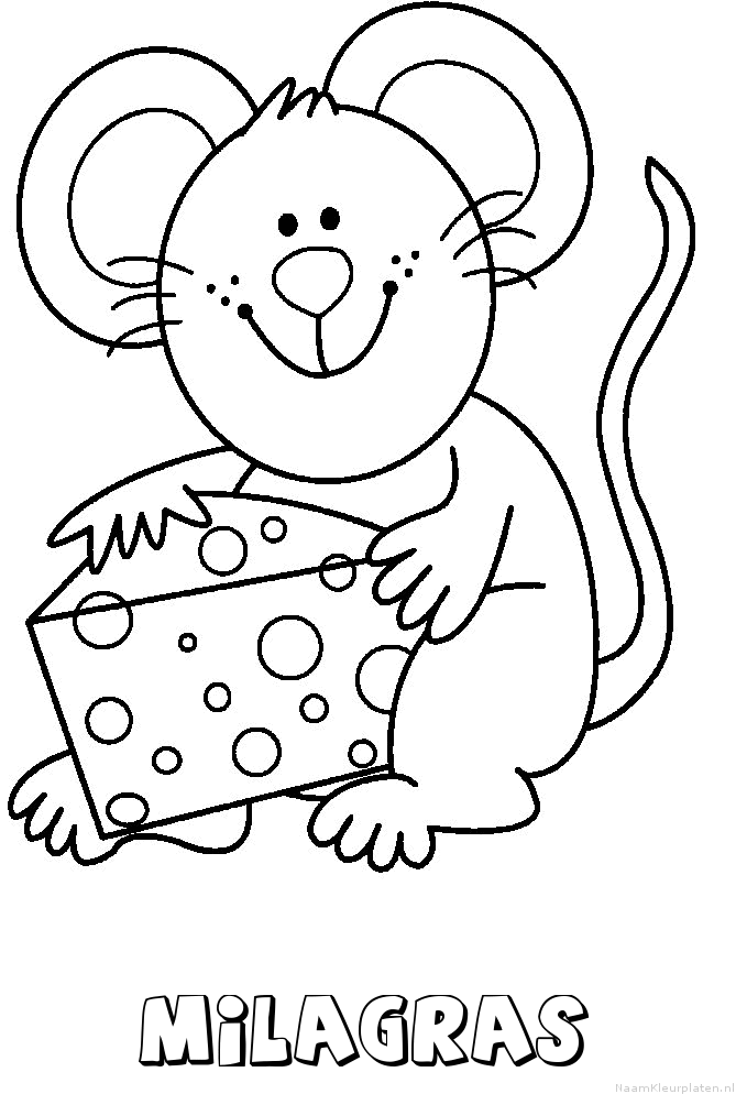 Milagras muis kaas kleurplaat