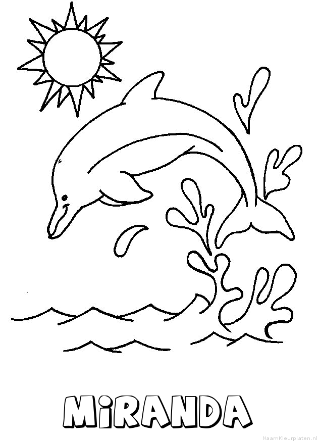 Miranda dolfijn kleurplaat