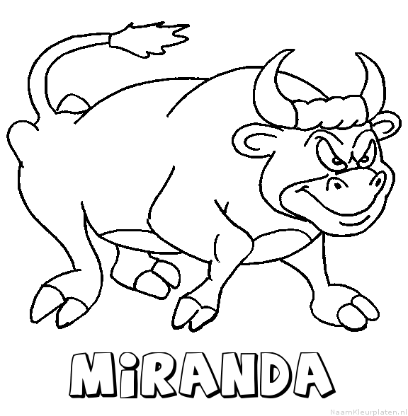 Miranda stier kleurplaat