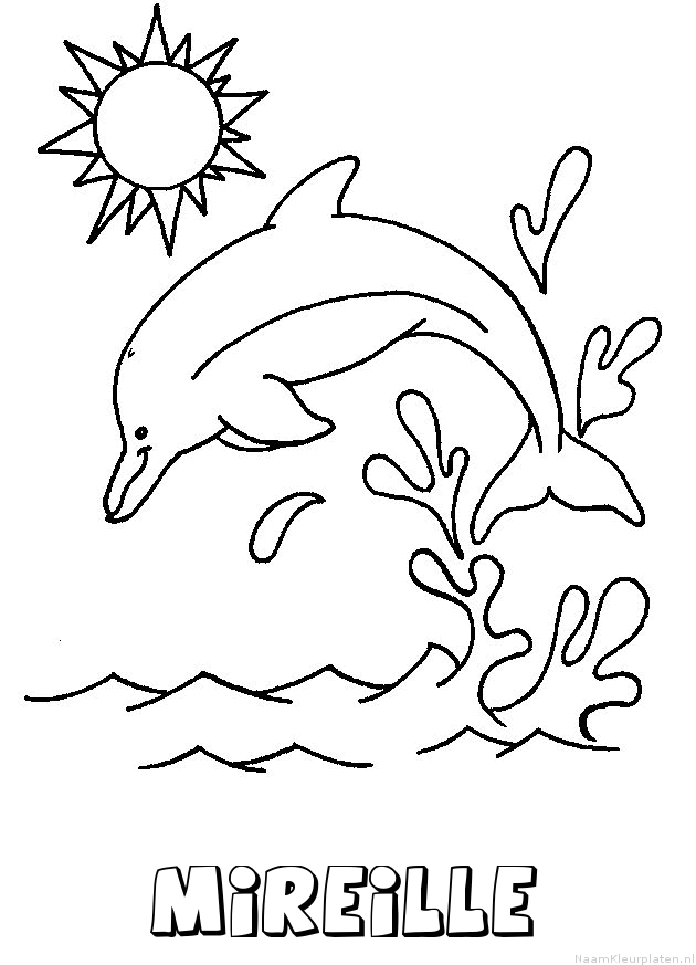 Mireille dolfijn kleurplaat