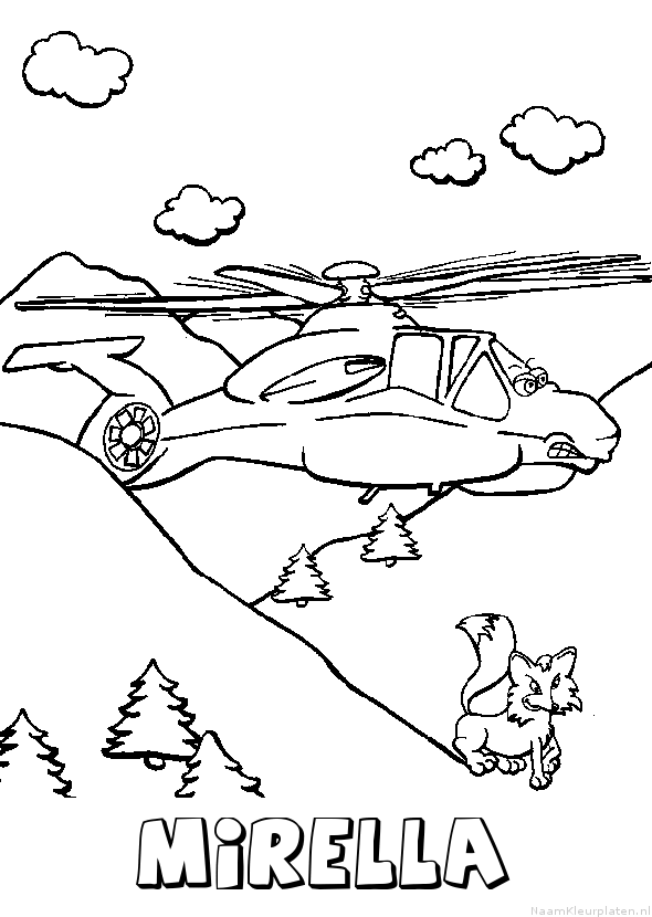 Mirella helikopter kleurplaat