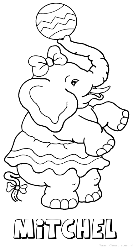 Mitchel olifant kleurplaat