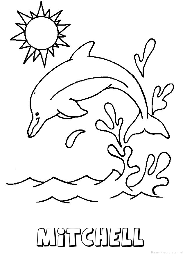 Mitchell dolfijn kleurplaat