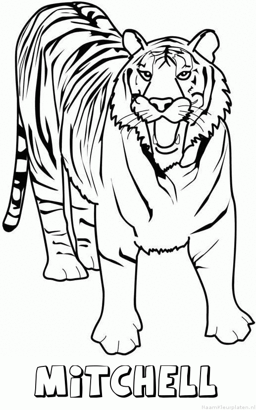 Mitchell tijger 2 kleurplaat