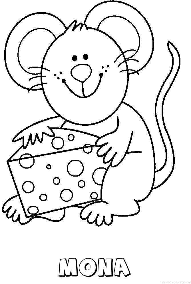 Mona muis kaas kleurplaat