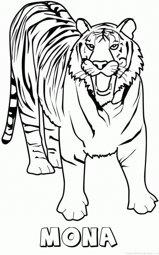 Mona tijger 2 kleurplaat