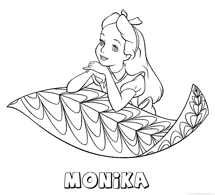 Monika alice in wonderland kleurplaat