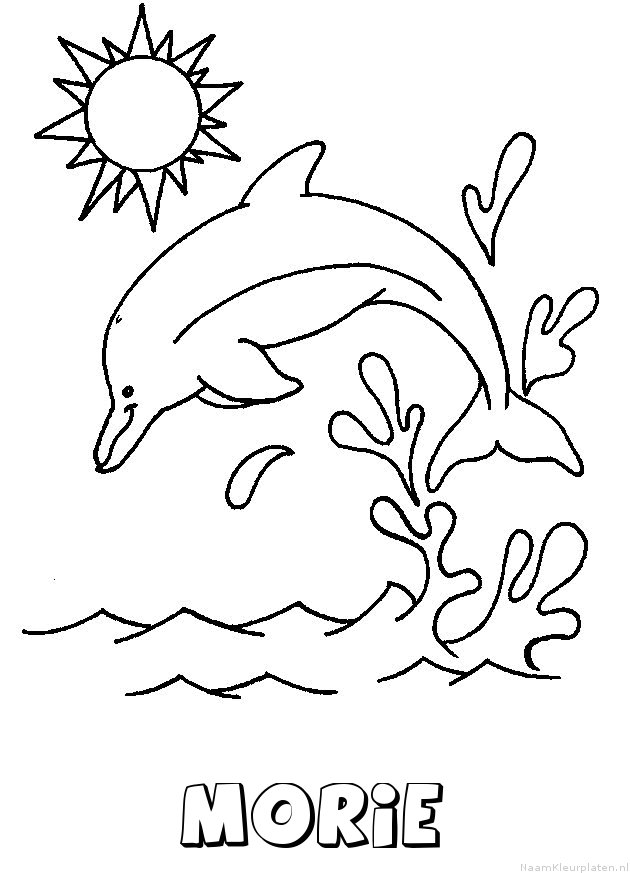 Morie dolfijn kleurplaat