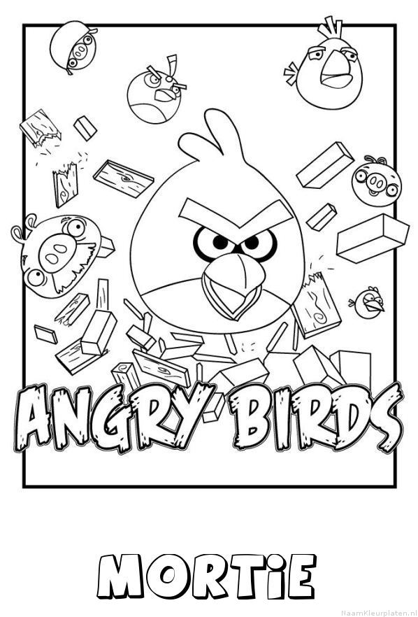 Mortie angry birds kleurplaat