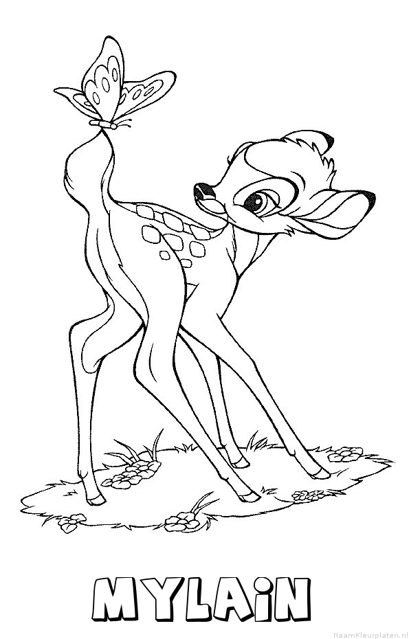 Mylain bambi kleurplaat