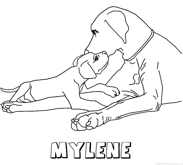 Mylene hond puppy kleurplaat