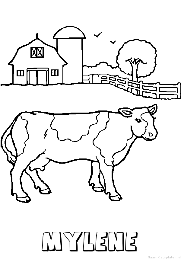 Mylene koe kleurplaat