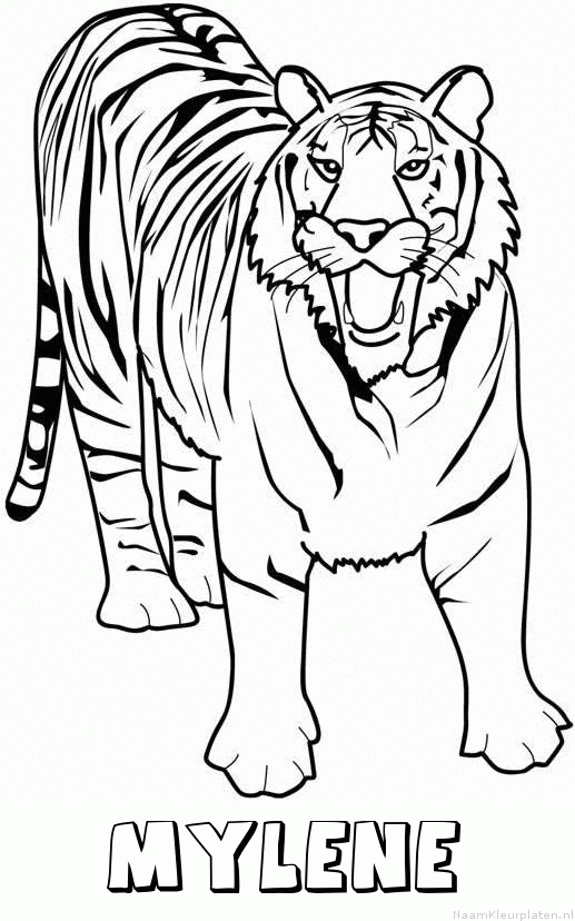 Mylene tijger 2 kleurplaat