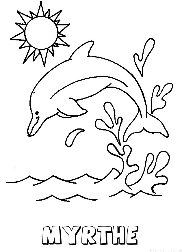Myrthe dolfijn kleurplaat