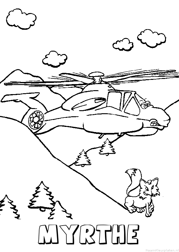 Myrthe helikopter kleurplaat