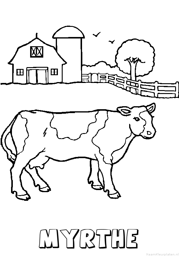 Myrthe koe kleurplaat