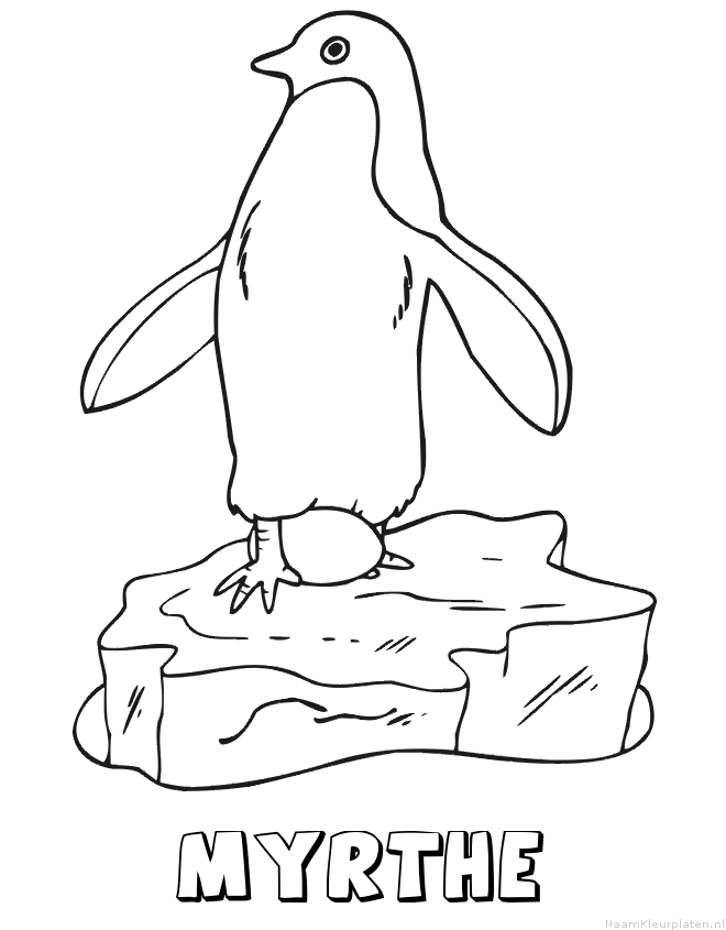 Myrthe pinguin kleurplaat