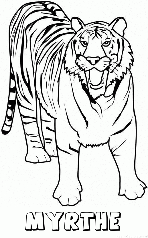 Myrthe tijger 2 kleurplaat