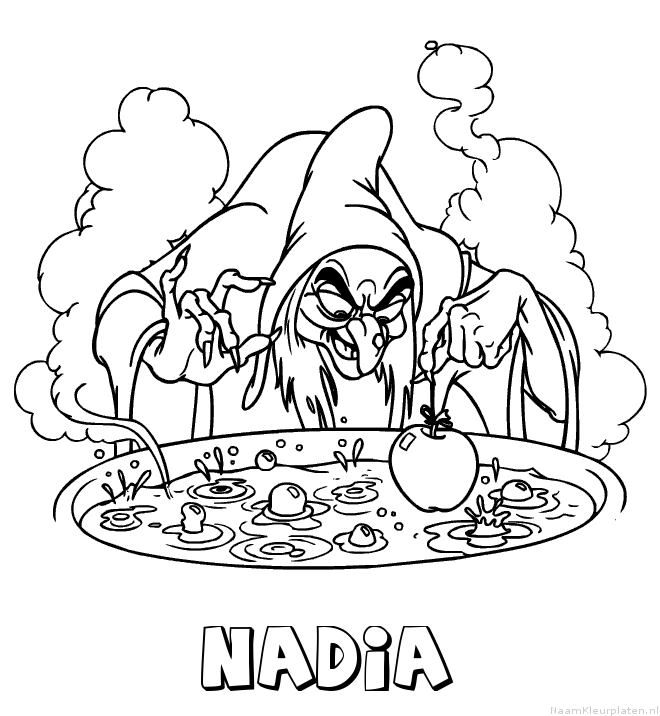 Nadia heks kleurplaat