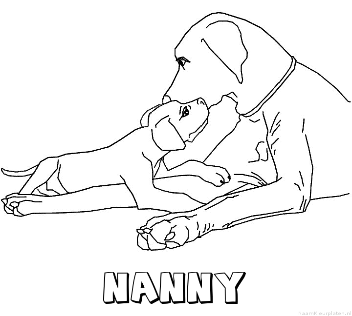 Nanny hond puppy kleurplaat