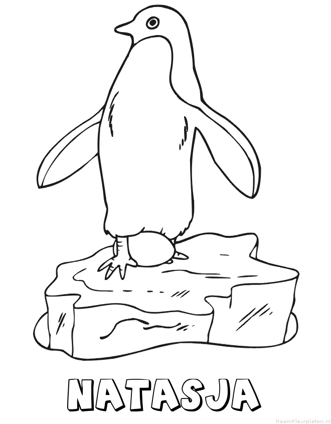 Natasja pinguin kleurplaat
