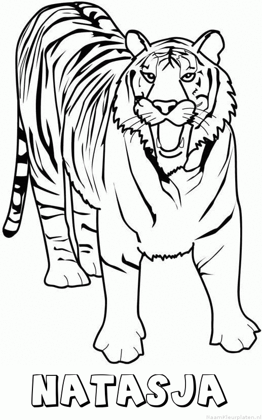 Natasja tijger 2 kleurplaat
