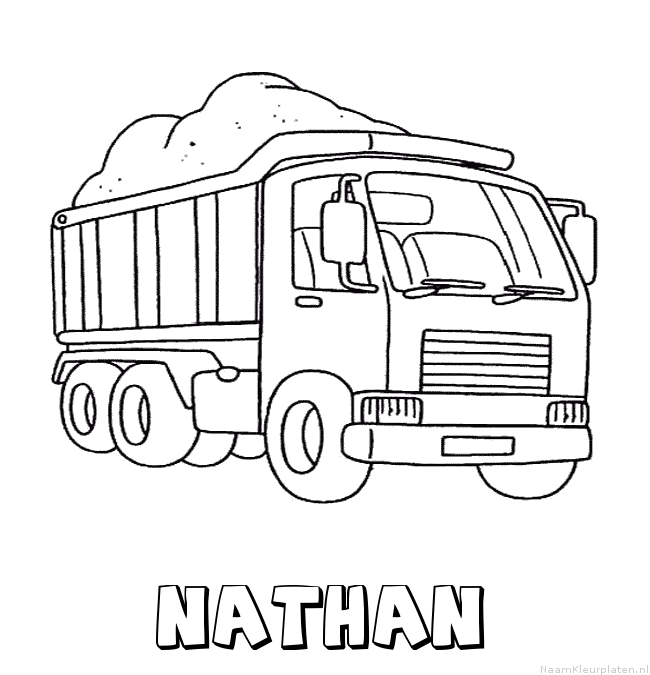 Nathan vrachtwagen kleurplaat