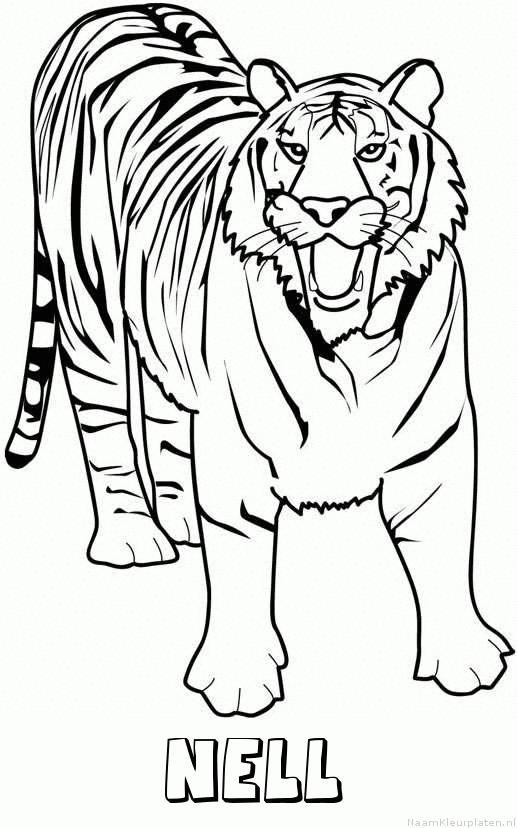 Nell tijger 2 kleurplaat