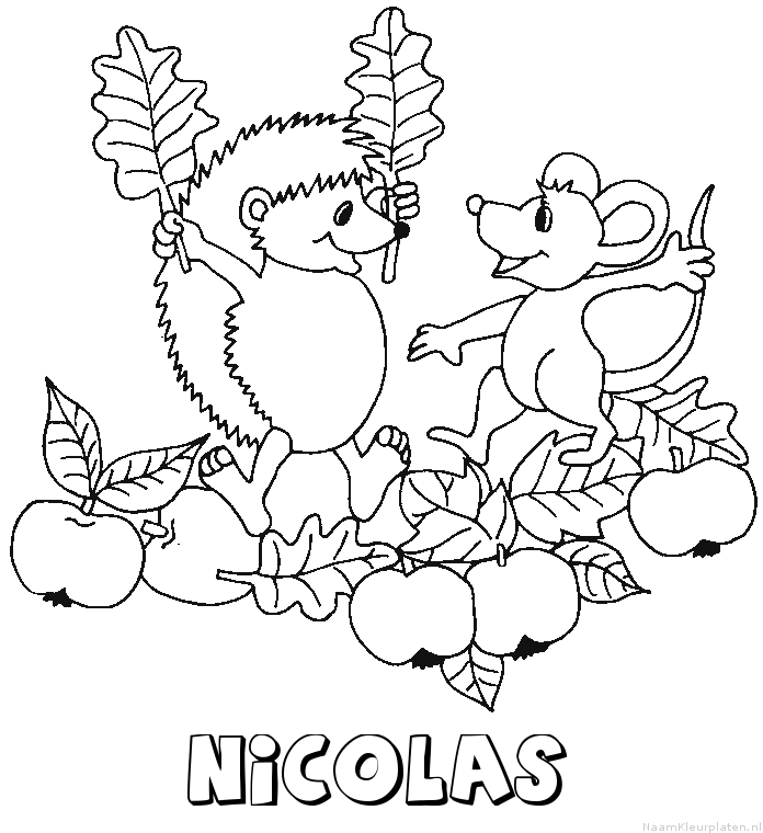 Nicolas egel kleurplaat