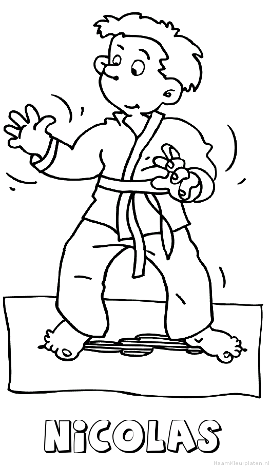Nicolas judo kleurplaat