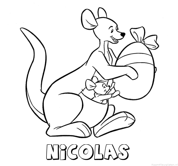 Nicolas kangoeroe kleurplaat