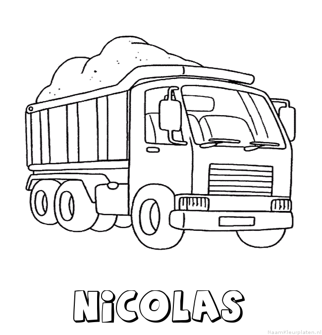 Nicolas vrachtwagen kleurplaat