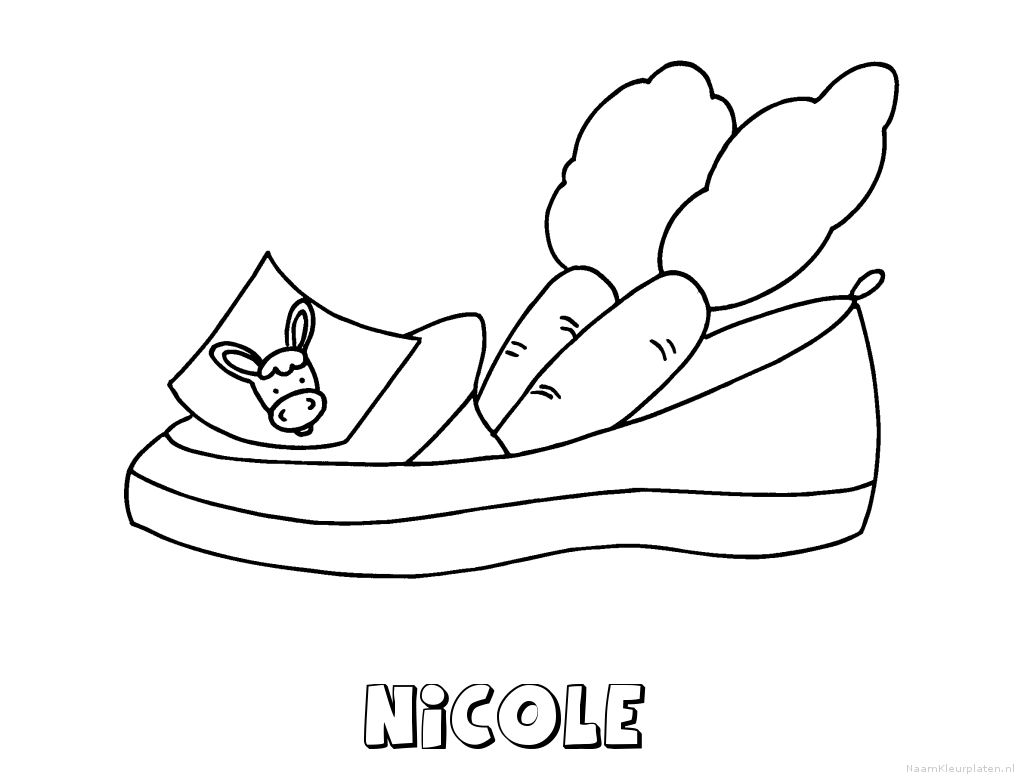 Nicole schoen zetten kleurplaat