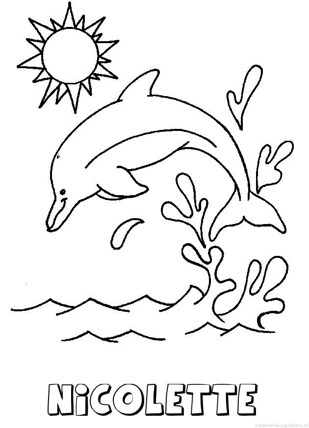 Nicolette dolfijn kleurplaat
