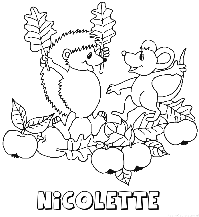 Nicolette egel kleurplaat