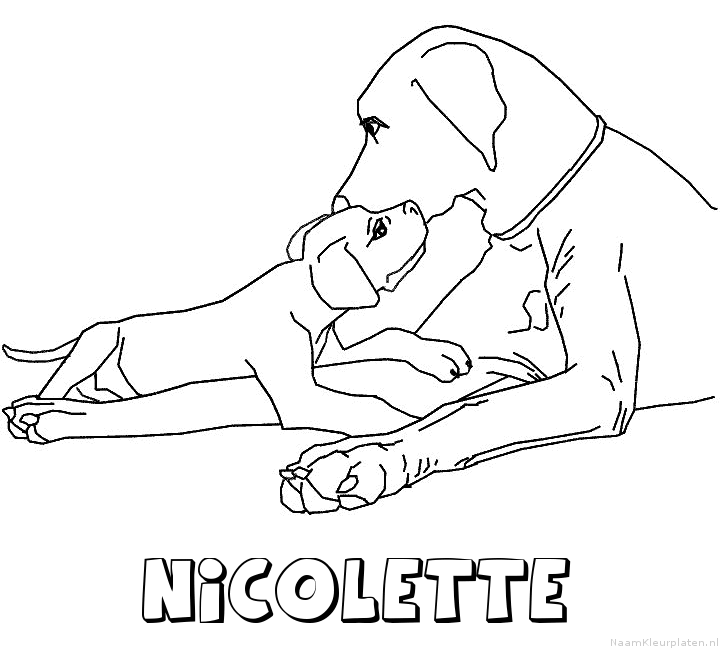 Nicolette hond puppy kleurplaat